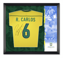  Roberto Carlos Signed & Framed Brazil Jersey 1998 World Cup PROOF AFTAL COA