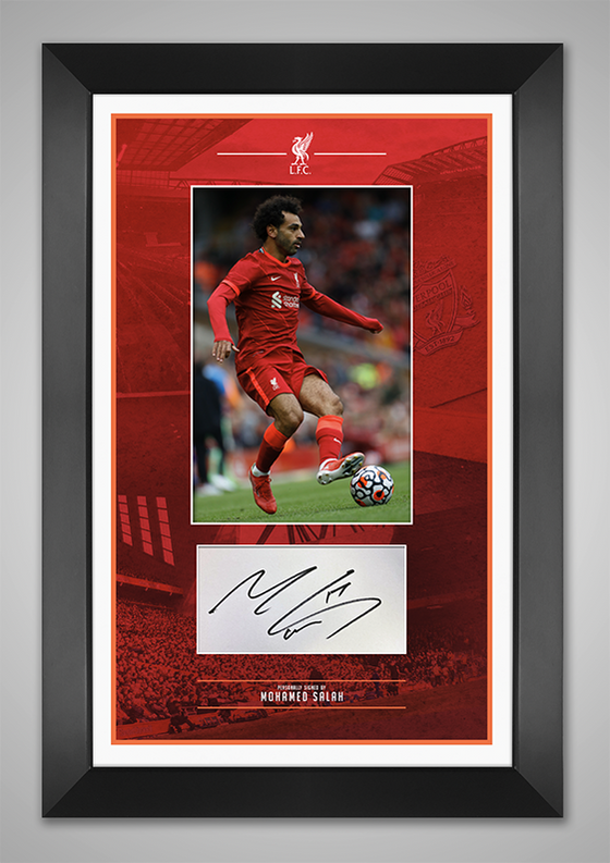 Mo Salah Signed & Framed Liverpool F.C. Mounted Display AFTAL COA (B)