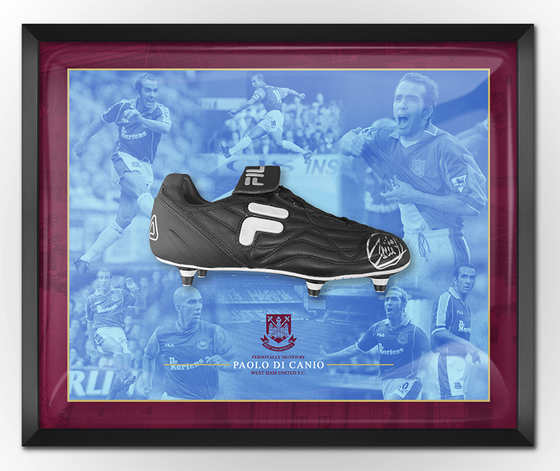 Paolo Di Canio SIGNED & Framed FILA Football Boot PRIVATE SIGNING AFTAL COA