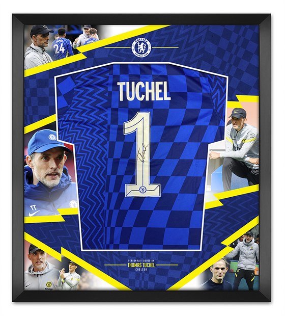 Thomas Tuchel Signed & Framed Chelsea F.C. European Super Cup Shirt AFTAL COA