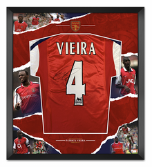  Patrick Vieira Signed & Framed Arsenal F.C. Shirt Genuine Autograph AFTAL COA