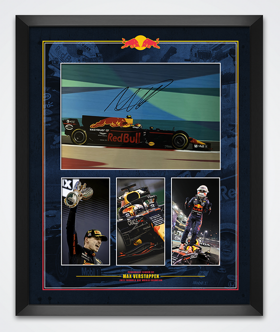 Max Verstappen Signed & Framed 12X8 Photo Mount Display FORMULA 1 AFTAL COA (C)