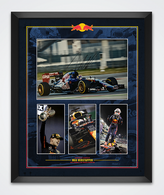 Max Verstappen Signed & Framed 12X8 Photo Mount Display FORMULA 1 AFTAL COA (D)