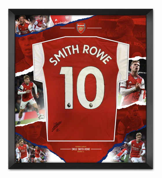 Emile Smith Rowe Signed & Framed Arsenal Shirt AFTAL COA