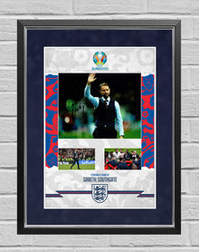  Gareth Southgate Signed & Framed 10X8 Photo Mount England Euro 2020 AFTAL COA (D