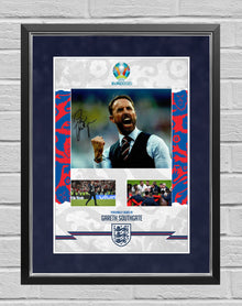  Gareth Southgate Signed & Framed 10X8 Photo Mount England Euro 2020 AFTAL COA (B