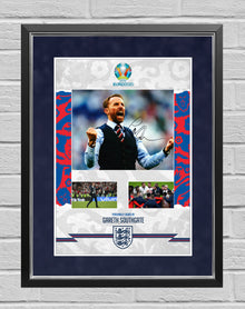  Gareth Southgate Signed & Framed 10X8 Photo Mount England Euro 2020 AFTAL COA (A