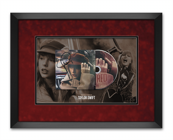 Taylor Swift Signed RED CD Photo Mount Display Genuine Signature AFTAL COA