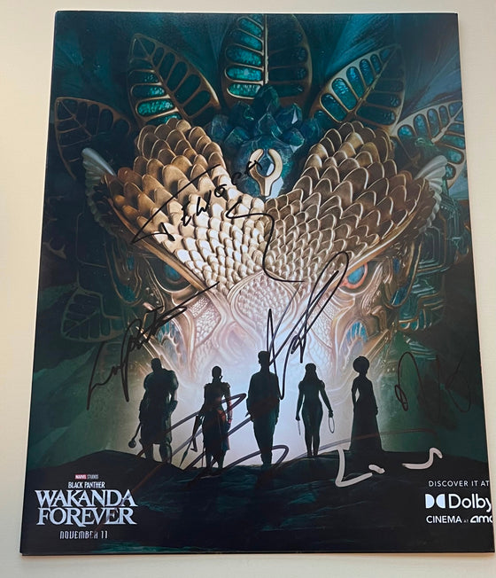 Black Panther: Wakanda Forever SIGNED 11X14 Photo Cast Photo by 6 AFTAL COA (E)