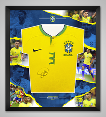  Thiago Silva Signed & Framed Brazil SHIRT Genuine Signature AFTAL COA