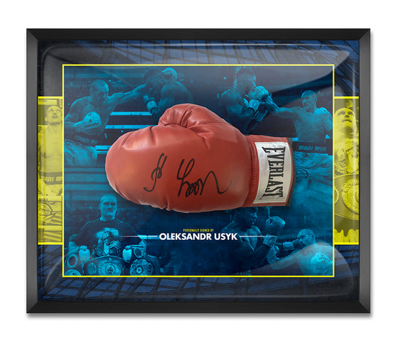 Oleksandr Usyk Signed & Framed Boxing Glove With Proof AFTAL COA
