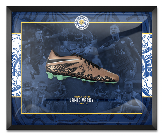 JAMIE VARDY Signed & Framed Nike Football Boot Leicester City F.C. COA AFTAL