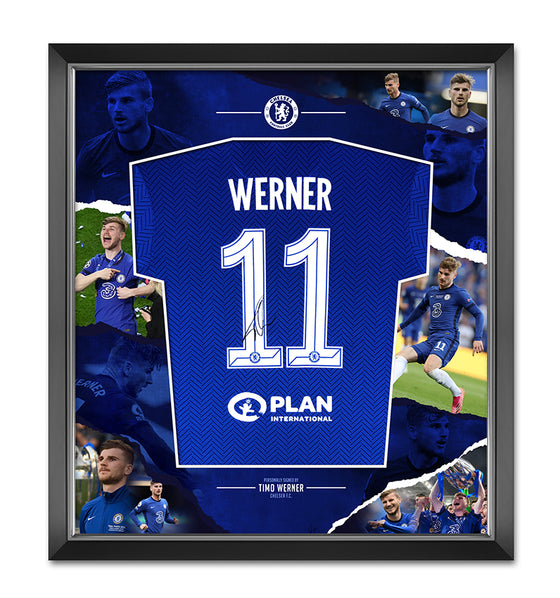 Timo Werner Signed & Framed Chelsea SHIRT Porto 2021 Genuine Signature AFTAL COA