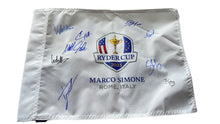  9 Team Europe Members Genuine Hand Signed RYDER CUP 2023 PIN FLAG AFTAL COA (A)