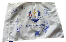  10 Team Europe Members Genuine Hand Signed RYDER CUP 2023 PIN FLAG AFTAL COA