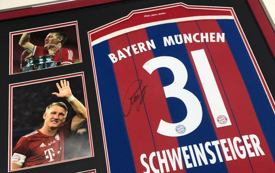 Bastian Schweinsteiger Signed & FRAMED Bayern MUNICH Muenchen JERSEY AFTAL COA