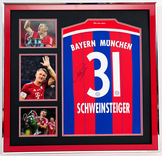 Bastian Schweinsteiger Signed & FRAMED Bayern MUNICH Muenchen JERSEY AFTAL COA