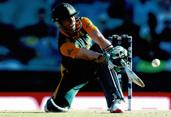 AB de Villiers Signed 12X8 Photo South African Cricket Legend AFTAL COA (2640)
