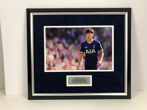 Son Heung-min Signed & Framed 12X8 Photo SPURS Tottenham Hotspur AFTAL COA (B)