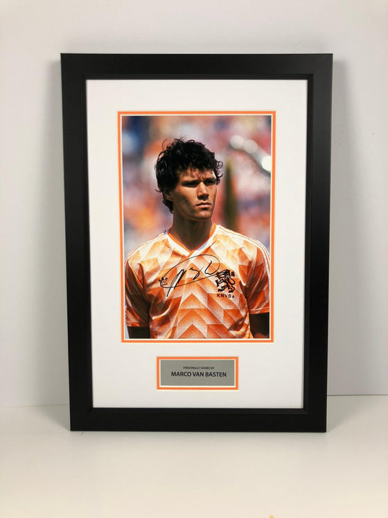 Marco Van Basten SIGNED & FRAMED 12X8 Photo Netherlands A.C. Milan AFTAL COA (C