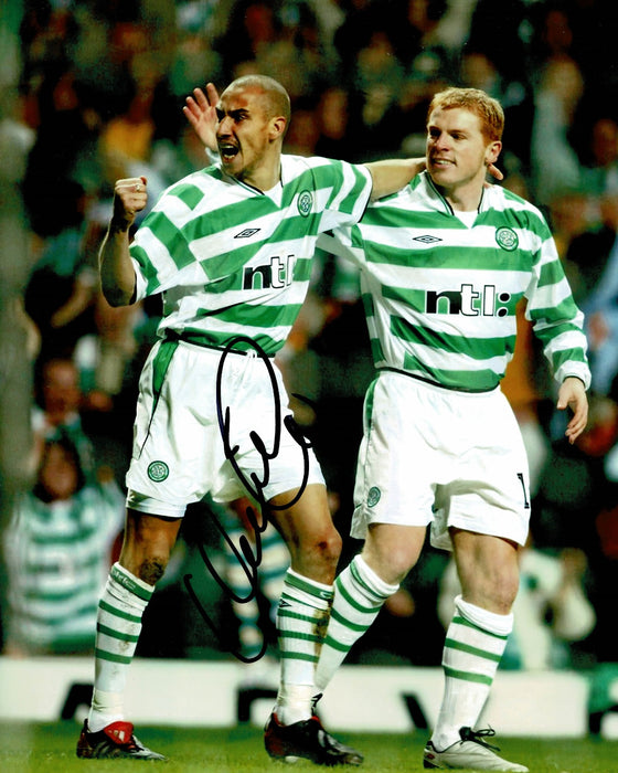 Henrik Larsson Signed 10X8 Photo Celtic F.C. Genuine Signature AFTAL COA (1200)
