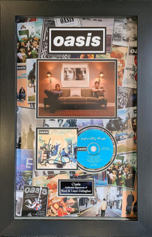  Oasis Signed & Framed Definitely Maybe CD Mount Liam & Noel Gallagher AFTAL COA