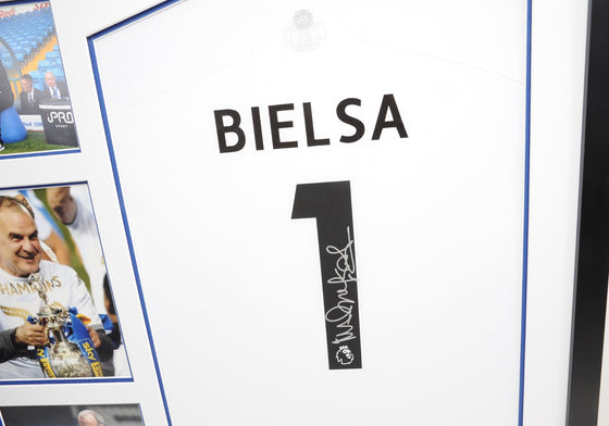 Marcelo Bielsa Signed & Framed LEEDS UNITED Shirt GENUINE Signature AFTAL COA (B