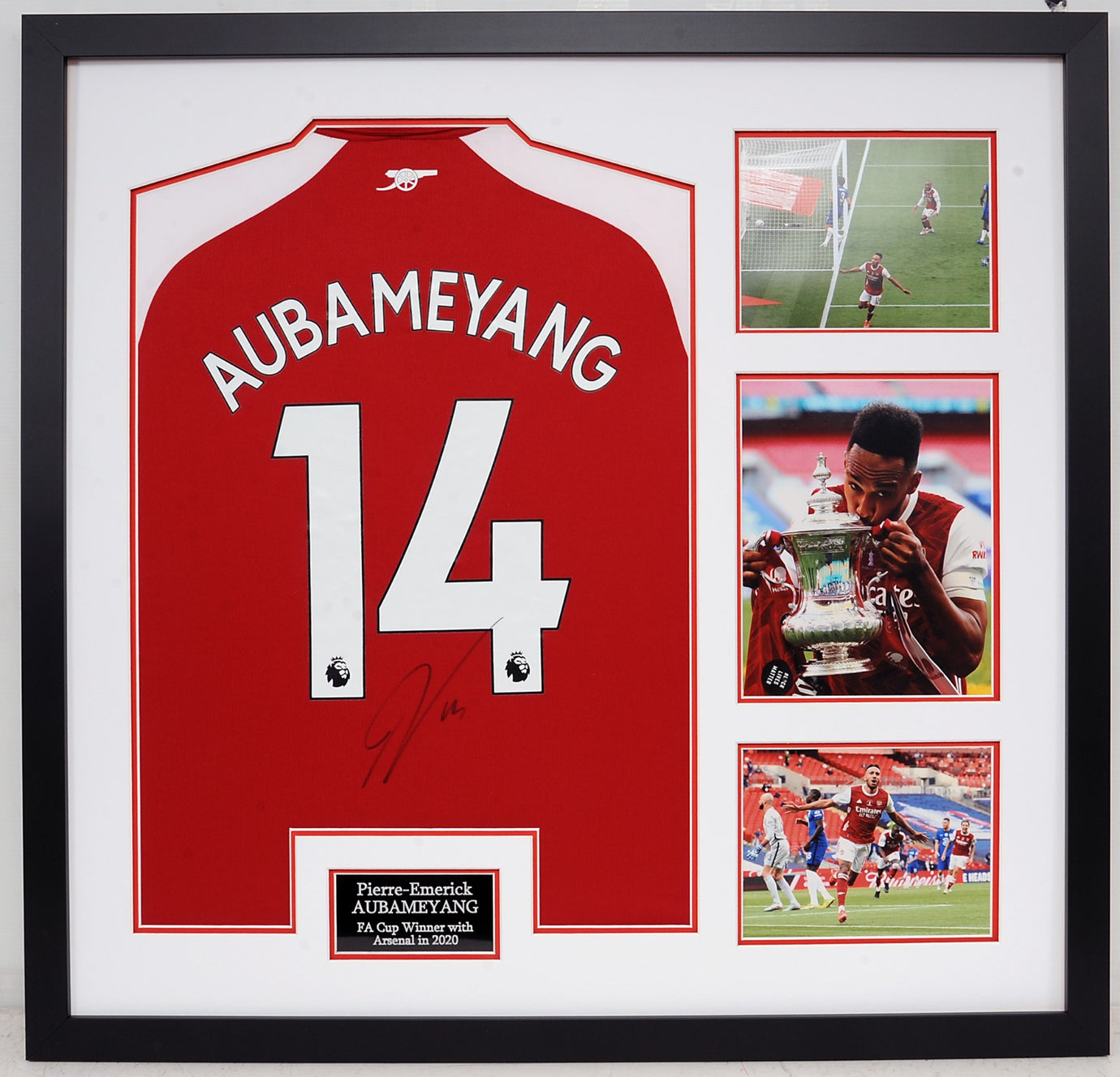 Pierre-Emerick Aubameyang Signed Framed Arsenal Shirt AFTAL COA