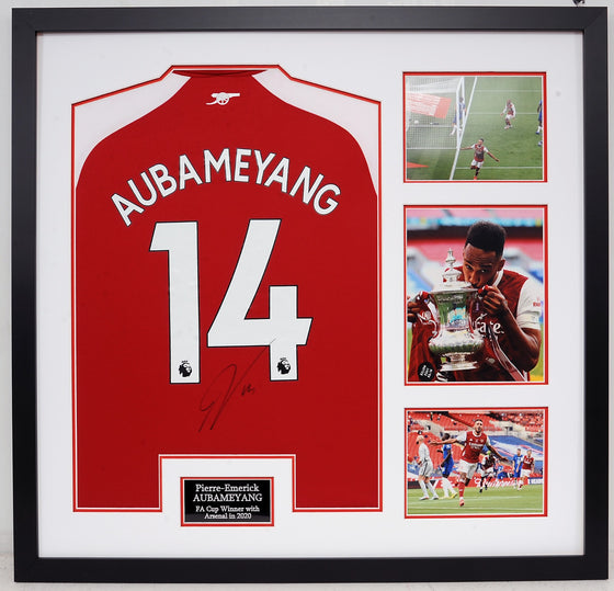 Pierre-Emerick Aubameyang Signed & Framed Arsenal F.C. Shirt AFTAL COA