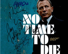  No Time To Die SIGNED 11X14 Photo Cast Photo by 5 James Bond AFTAL COA