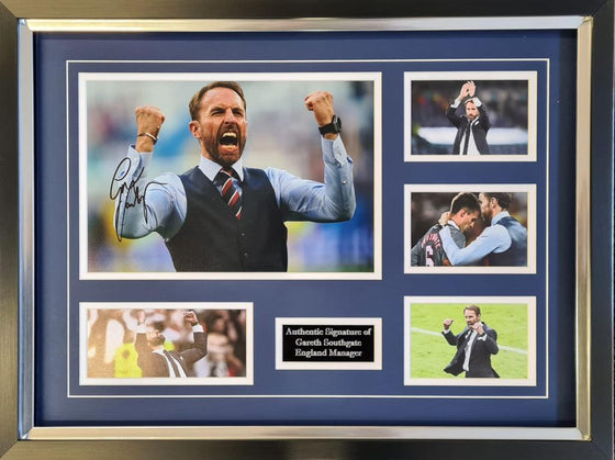 Gareth Southgate Signed & Framed Photo Mount Display England Euro 2020 AFTAL COA