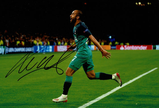 Lucas Moura Signed 12X8 Photo SPURS Tottenham Hotspur Iconic Ajax AFTAL COA 1705