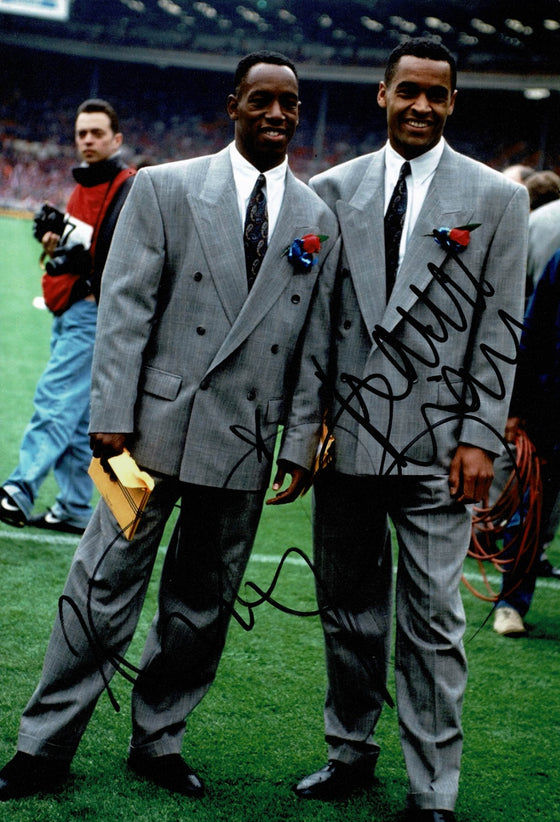 Ian Wright & Mark Bright Signed 12X8 Photo Genuine Signature AFTAL COA (1847)