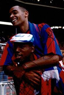  Ian Wright & Mark Bright Signed 12X8 Photo Genuine Signature AFTAL COA (1841)