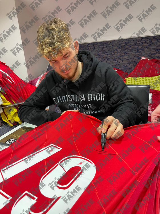 Harvey Elliott Signed Liverpool Shirt League Cup Exact PROOF AFTAL COA