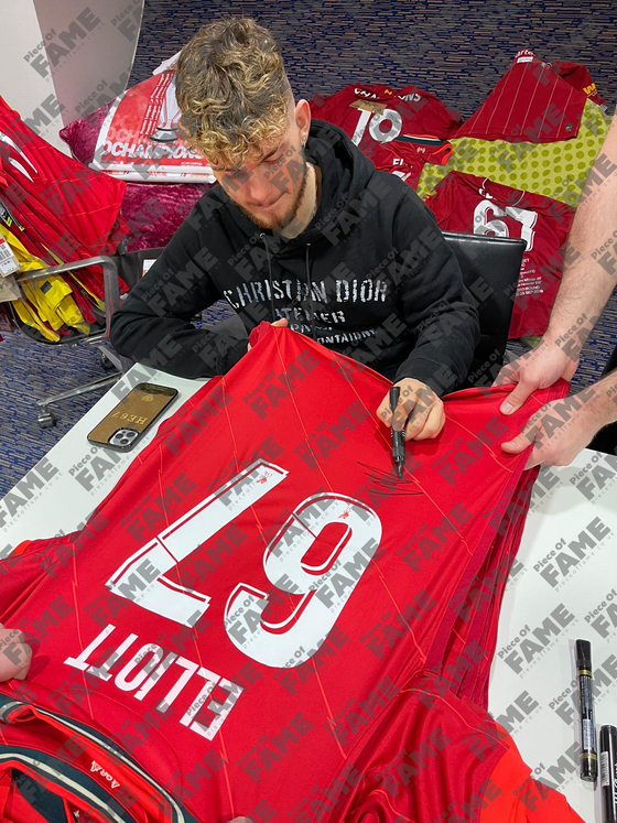 Harvey Elliott Signed Liverpool Shirt League Cup Exact PROOF AFTAL COA