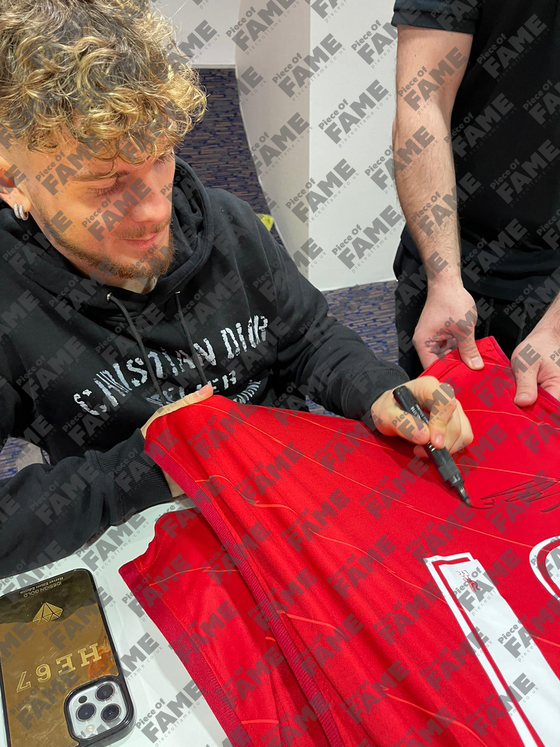 Harvey Elliott Signed Liverpool Shirt League Cup Exact PROOF AFTAL COA