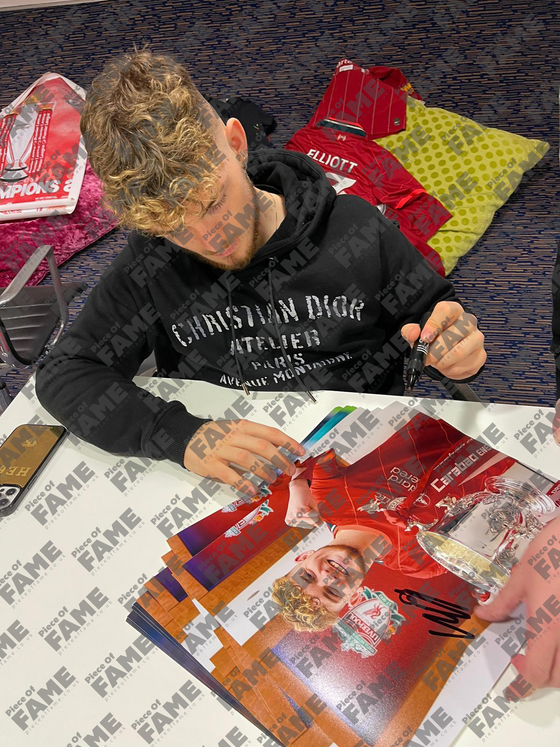 Harvey Elliott Signed 16X12 League Cup Photo Liverpool EXACT PROOF AFTAL COA (D)