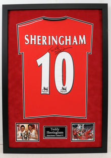  Teddy Sheringham Signed & FRAMED Shirt Manchester United AFTAL COA