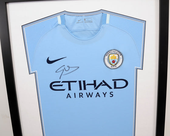 Pep Guardiola SIGNED Manchester CITY Premier LEAGUE WINNER JERSEY AFTAL COA (B)