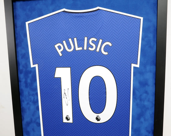 Christian Pulisic Signed & Framed Chelsea F.C. Shirt CL & Super Cup AFTAL COA