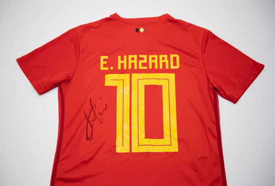 Eden Hazard Signed Belgium Home Shirt Real Madrid Genuine Signature AFTAL COA
