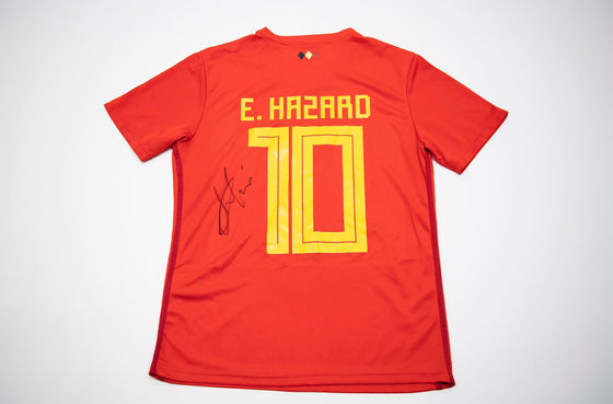 Eden Hazard Signed Belgium Home Shirt Real Madrid Genuine Signature AFTAL COA