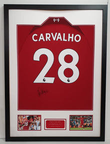  Fabio Carvalho Signed & Framed Liverpool Shirt Genuine Autograph AFTAL COA