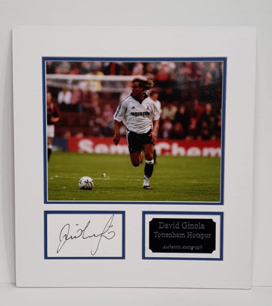 David Ginola Signed Photo Mount Display Tottenham Hotspur F.C. AFTAL COA