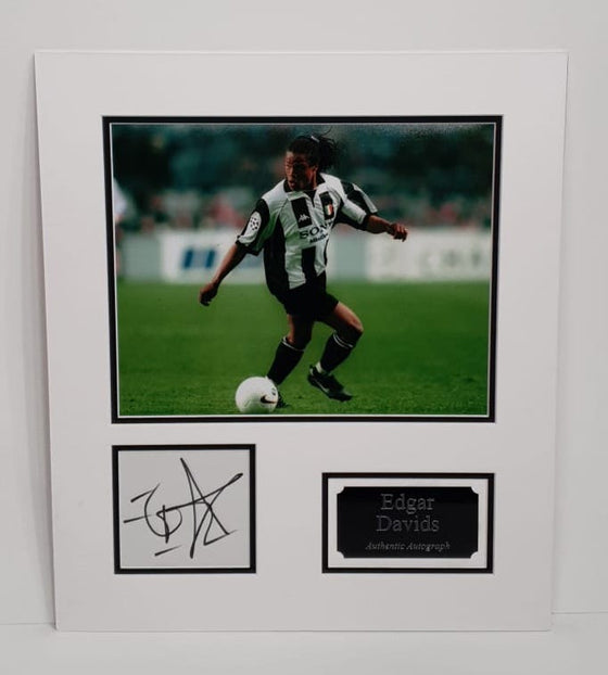 Edgar Davids Signed Photo Mount Display Juventus F.C. AFTAL COA