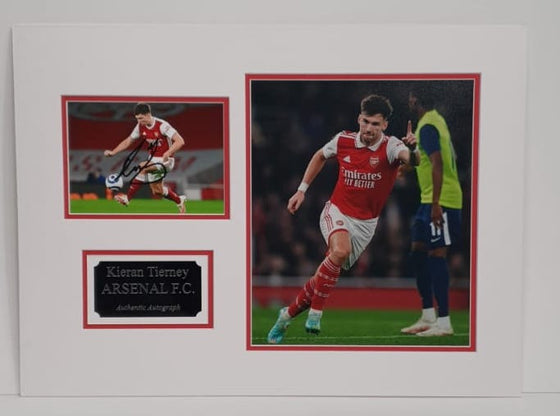 Kieran Tierney Signed Photo Mount Display Arsenal F.C. AFTAL COA