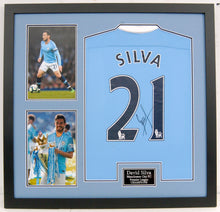  David Silva Signed & Framed Manchester City Shirt AFTAL COA
