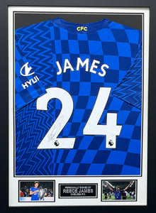  Reece James SIGNED & Framed Chelsea F.C. Shirt Genuine Signature AFTAL COA