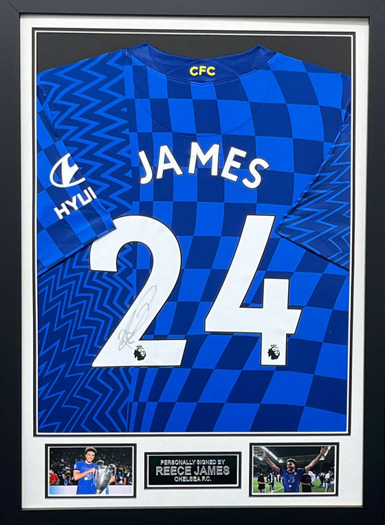 Reece James SIGNED & Framed Chelsea F.C. Shirt Genuine Signature AFTAL COA